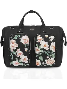 Pomelo Best Waterproof Multifunctional Diaper Bag with Stroller Hooks Changing Mat Floral