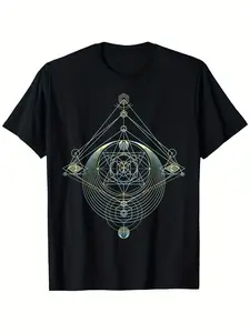 Men T Shirts Funny Sacred Geometry with Interlocki