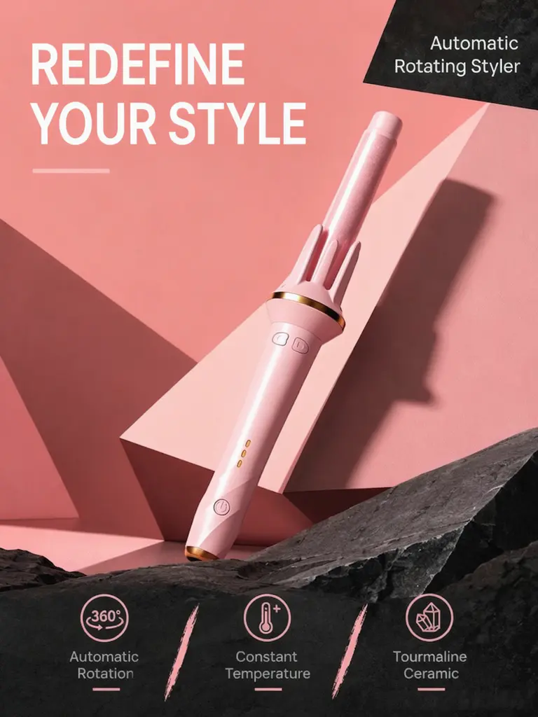 32mm Fully Automatic Negative Ion Curling Iron – 3-Level Temperature Control & Smart Auto-Shutoff – Ceramic Coating – Suitable for Home Styling – A Christmas Gift for Girls stove curlers wand long hair
