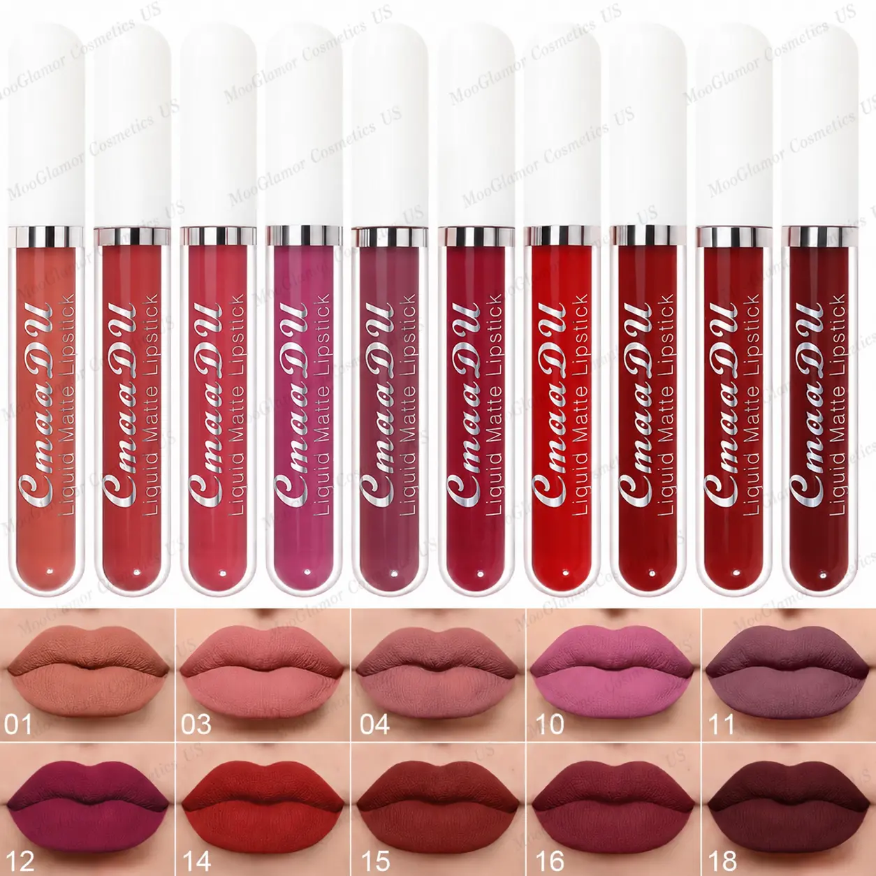 10Pcs Velvet Lip Glossy Cosmetic Long Lasting Waterproof Nonstick Lipstick Easy To Apply High Color Matte Lip Glaze Suitable For Beginners Beauty Makeup