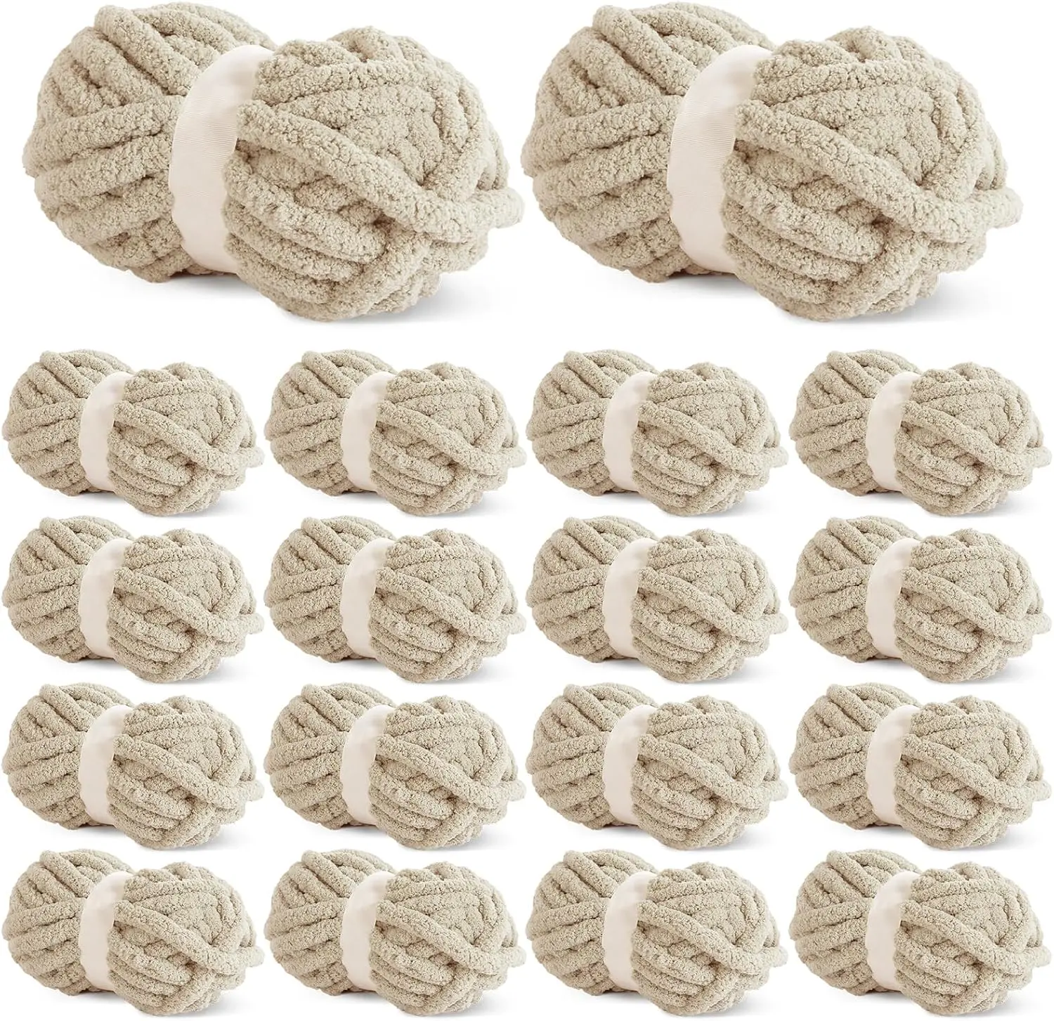 Hombys 18 Jumbo Pack  Chunky Chenille Yarn for Crocheting & Knitting,DIY,Super Bulky Thick Fluffy Yarn for Hand Knitting Blanket, Soft Plush Yarn(27 yds, 8 oz Each Skein)
