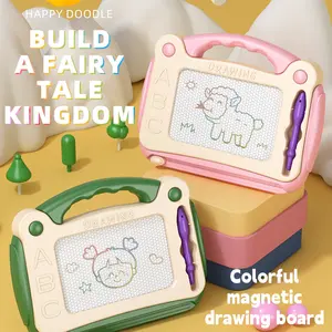 Happy Doodle Magnetic Drawing Board for Toddlers Age 1-3 Boys Girls with Stylus Pen 3 Shape Stamps Easy Erase Rainbow Colors Safe Non-Toxic Toy Gifts for Birthdays Easter Christmas Halloween Interactive Reusable Writing Tablets Set,summervibes