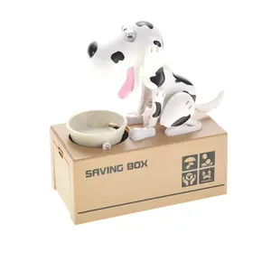 212 MAIN Large Plastic Robotic Coin-Eating Piggy Bank - White & Black Money Saving Box, Home Decor & Home Supplies Item