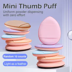 10 Counts Thumb puffbrush, Dry Wet Dual-use Tools for Foundation Concealer Powder Random Color