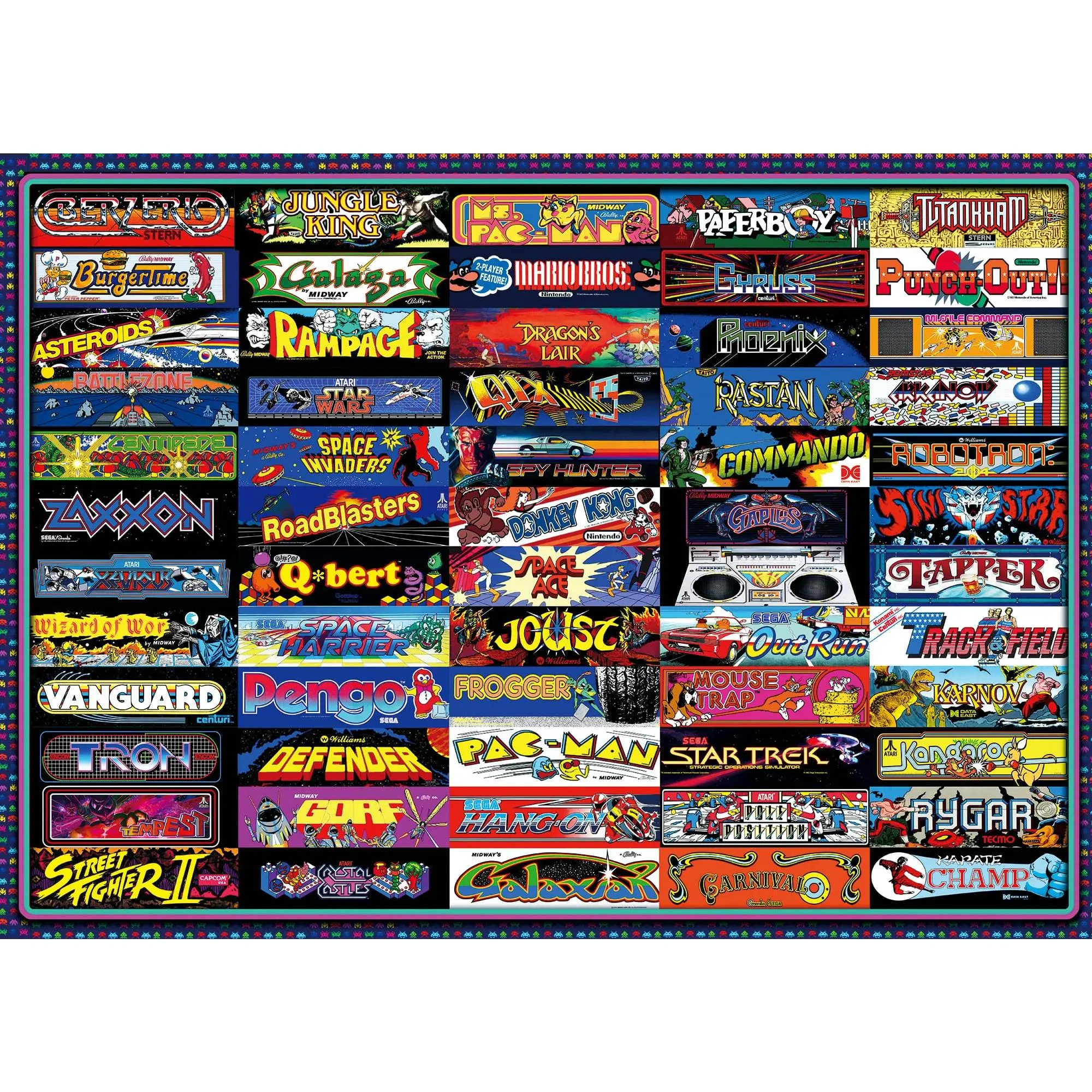 Arcadeageddon! Retro Arcade Game Collage 1000-Piece Jigsaw Puzzle Arcadeageddon! Retro Arcade Game Collage 1000-Piece Jigsaw Puzzle