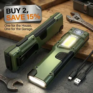EDC Tactical Flashlight, Compact 8 Mode Pocket LED Flashlight - 1500LM, USB-C Rechargeable Digital Display, IPX5 with Side Light and Clip for Everyday Carry Travel Adjustable Brightness Rechargeable Super Bright Flashlight