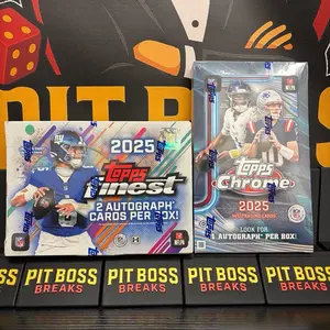 (PYT#47) NEW 1x TOPPS FINEST FOOTBALL 2025 HOBBY BOX 1x 2025 TOPPS CHROME FOOTBALL HOBBY BOXES. (32 Team Break)