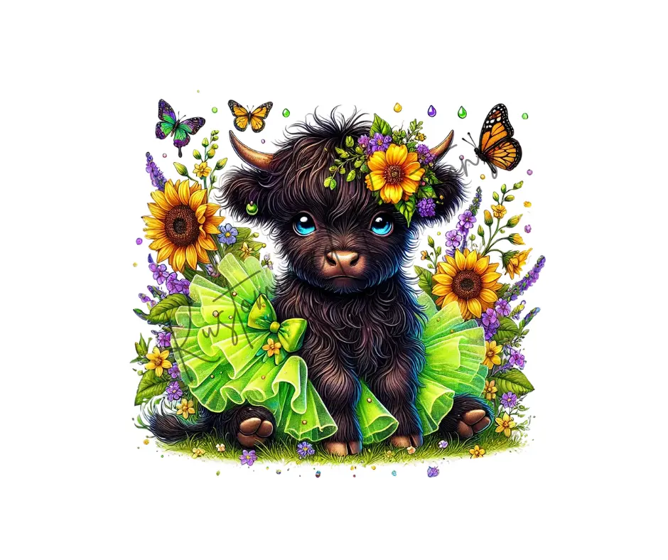 Highland Cow Tutu • Tee Shirt T-Shirt Unisex Sublimation Unisex Graphic Floral Sunflower Butterfly Butterflies Sunflowers Cute Top