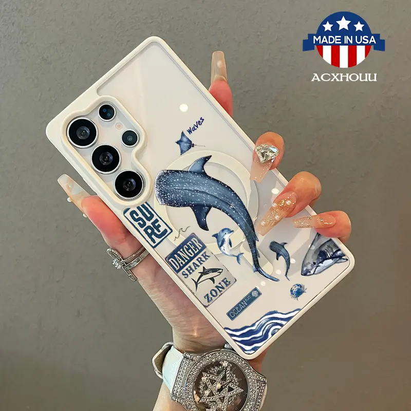 Premium Magnetic Case for Samsung S22/23/24/25 plus ultra Marine whale shark MagSafe Ready,Anti-Fall,Ultra-Thin Design|Perfect for Everyday Use, Aesthetic, Cover, Accessories, Smartphone