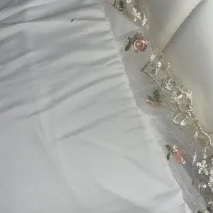 3pcs Korean Lace Trim Embroidered Quilt Cover and Pillowcases Set, Duvet Cover Set, Soft Bedding Set, Elegant Dorm Room Decor for Cozy Nights #TOP PICKS