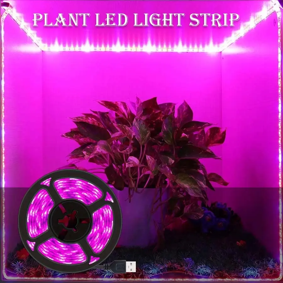 Plant Growth Light USB Powered Plug-And-Play Indoor Gardening System, Suitable for Greenhouses Indoor Balconies Succulents Flowers Vegetables Seedlings, Grow Lights for Indoor Plants