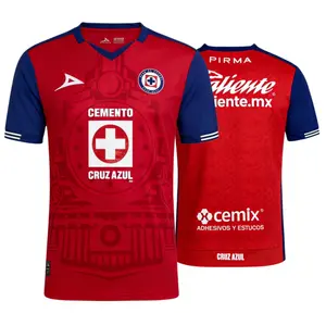 2425 CRUZ AZUL Third Away Red Short Sleeve Top Football Jerseys LIGAMX Fan Edition