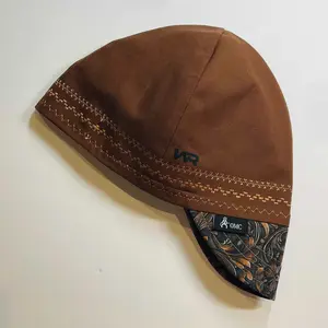 Copper Leather Pattern Welding Cap, Black Line