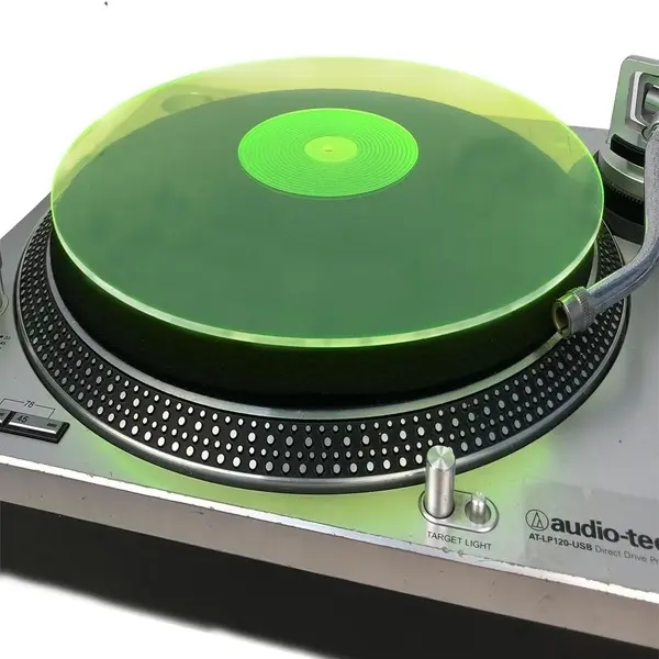 Mobile Pro Shop Green Acrylic 12-Inch LP Turntable Slipmat for Vinyl Records - Anti-Static DJ & VJ Equipment Accessory, 6.4oz, Easy Installation, Improves Clarity for Audiophiles (Music Accessory)