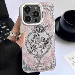 Luxury Cupid Angel Phone Case For iPhone17 16 15 14 13 12 11 Pro Max X XR 8 7 Plus Candy Matte Shockproof Back Cover designer  phone sams  pretzel ash  pink rilakkuma  biscuit candy  phone black  phone clear  sparkly selfie  stick privacy screen dr pe