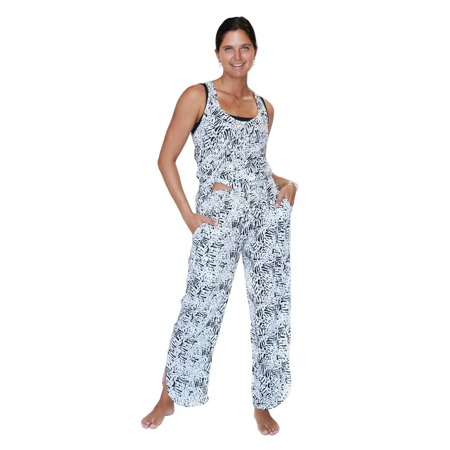 Black and White Smock Pant