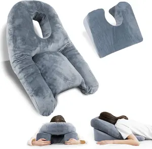 HOMCA Face Down Pillow After BBL or Eye Surgery - Home Massage Pillow Stomach Sleeping Face Down for Bed with CertiPUR-US Certified Memory Foam and Removable Cover