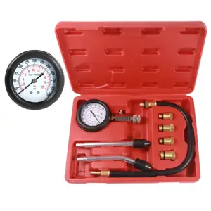 Car Engine Compression Test Tool Set, Motorcycle Truck Cylinder Gauge, Fuel Pressure Tester, Gasoline Pressure Meter with Toolbox, Automotive