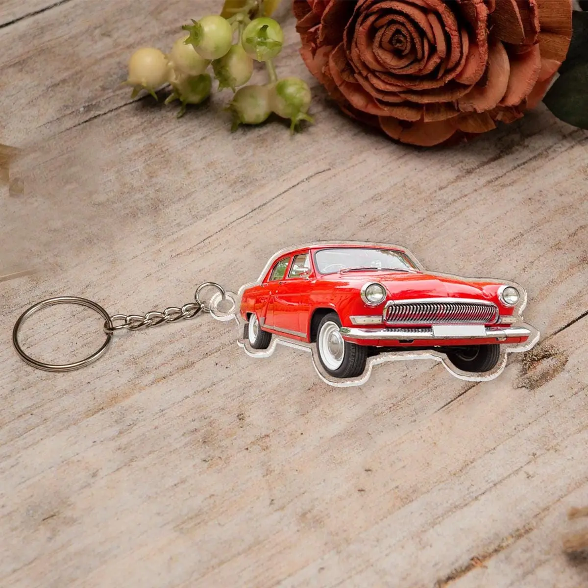 Custom Car Photo Keychain – Personalized Acrylic Keychain for Him, Photo Gift for Boyfriend, Dad or Husband, Car Lover Keepsake