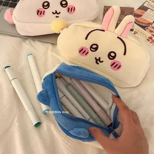 Chiikawa Plush Pencil Bag Hachiware Usagi Pencil Bag Japanese Cute Plush Stationery Bag Large Capacity Student Stationery Box