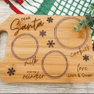 Custom Personalized Wood Santa Cookie Plate