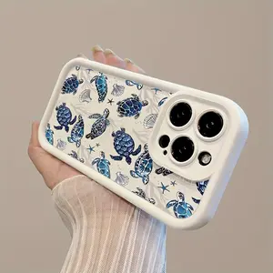 Turtle & Shell Pattern Design Phone Case, Protective Casing, Decorative Protective Phone Protector Cover, Phone Accessories Compatible with iPhone 16 15 14 13 12 11 Pro Max