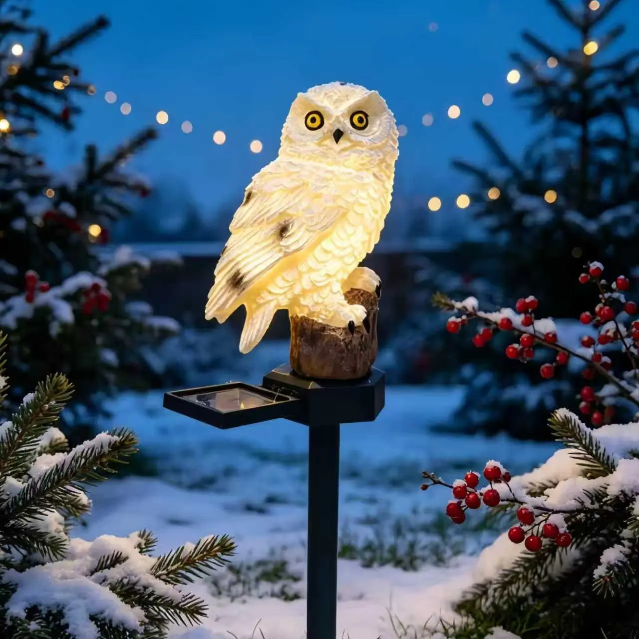 Solar Owl Garden Stake Light, Outdoor Waterproof LED Owl Statue Lamp, Solar Illuminated, Perfect Gift for Women and Owl Lovers, Ideal for Patio Lawn Decor, Solar Ground Lights, Solar Landscape Lights, Outdoor Solar Lighting, Garden Decorative Lighting