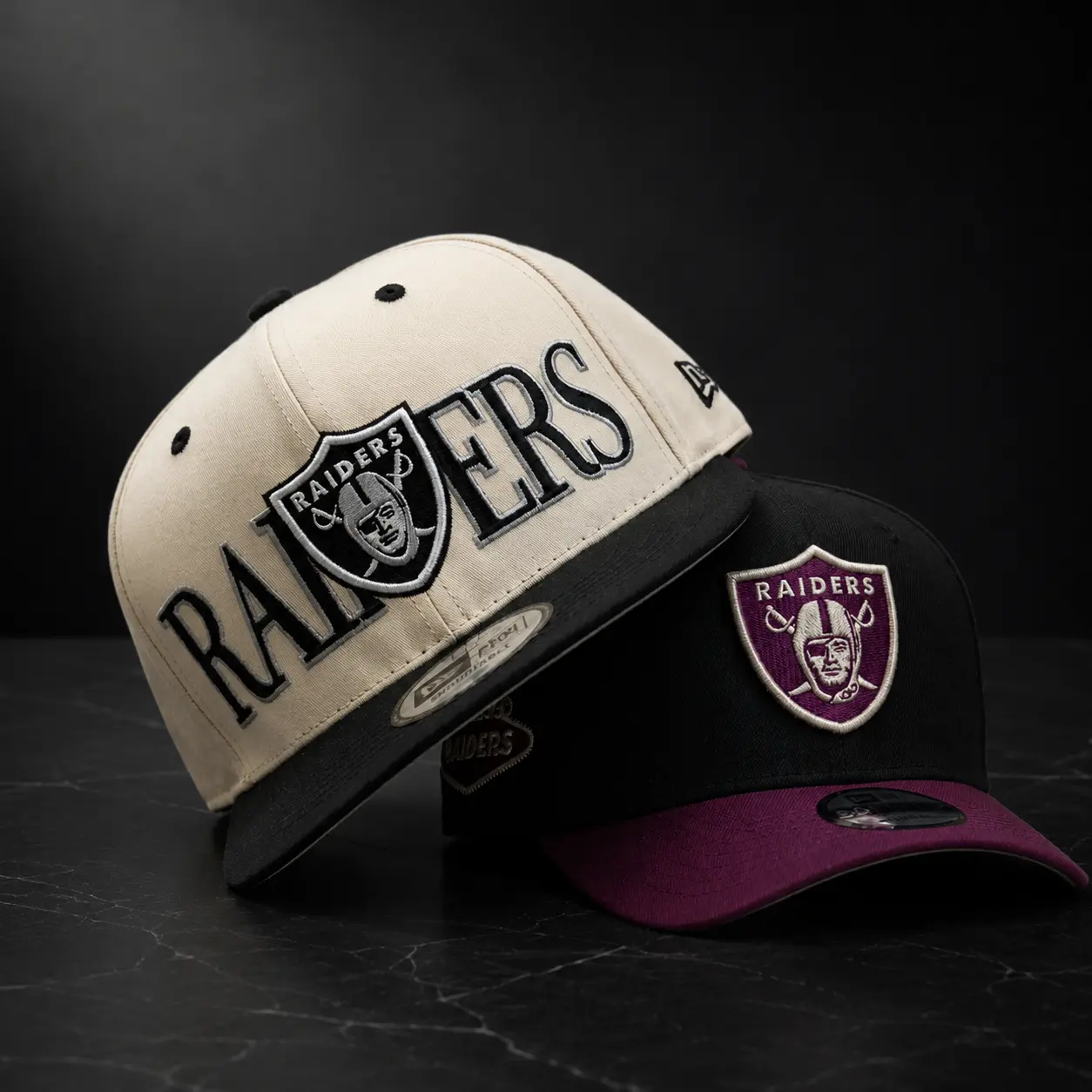 New era Las Vegas Raiders Style Snapback Hat | Premium Structured High Crown Cap | Contrast Underbrim Streetwear new1
