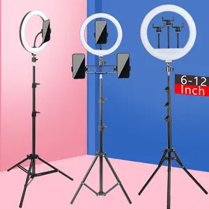 6-14" Ring Light 10 Dimming Levels 22 Modes Professinonal Fill Light 3CCT/RGB with Tripod & Phone/IPad Holder For Live streaming