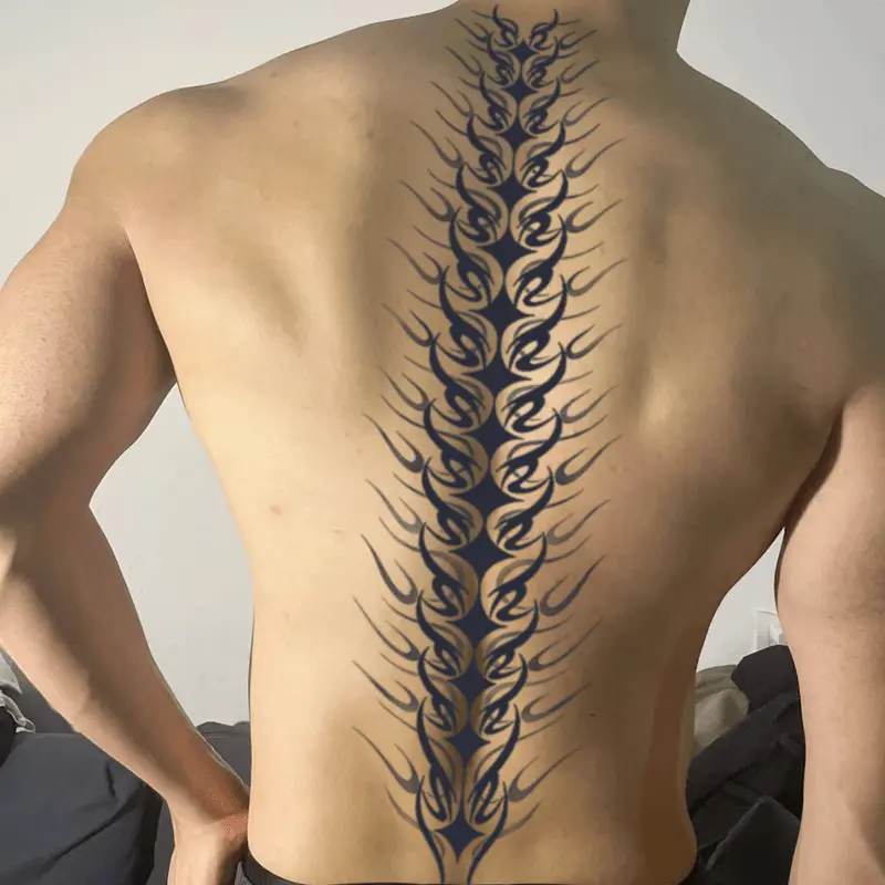 Spine Theme Waterproof Temporary Tattoo Sticker - Non-Reflective, Durable Fake Tattoo for Arms, Back, 10-12 Days Long-Lasting, Unisex, Packaged in Waterproof Paper Bag