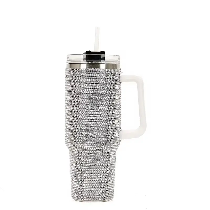 Rhinestone 40oz  Tumbler Glitter Bling Cup With Straw & Straw Cover
