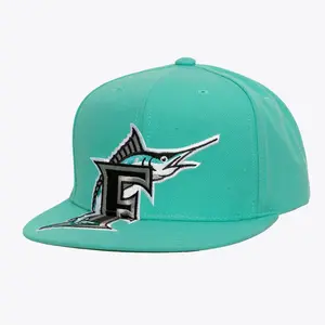 [HS9758-FMATEAL] MENS MITCHELL & NESS MLB XL LOGO SNAPBACK COOP MARLINS