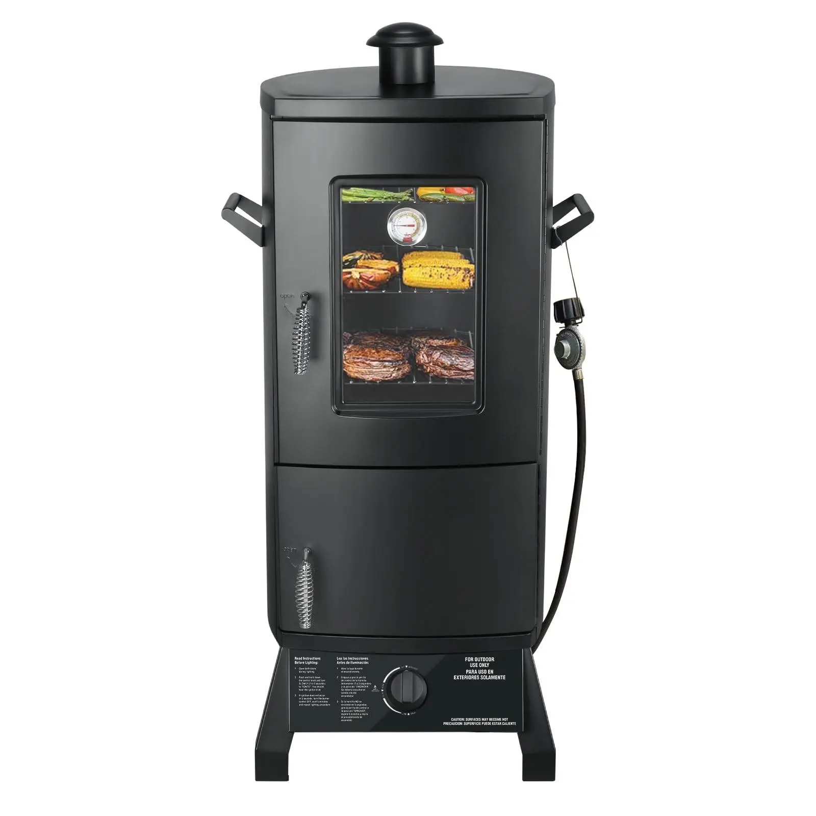 MAISON BACKYARDS Vertical Wood Barbecue Smoker Grill Set - Sturdy Alloy Steel Construction, Grill Cover, 3 Removable Shelves, Temperature Control (Spring Glow Up Collection), Grills