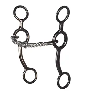 Dutton 2 Piece Mouth Twisted Wire Snaffle Short Swept Back Gag Bit
