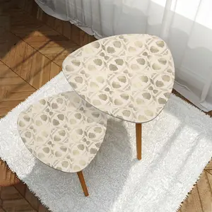 Art Deco Gold Shell Mid Century Modern Nesting Tables, Side Tables MCM Furniture