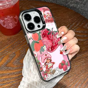 Strawberry Shortcake Pattern Shockproof Phone Case, Protecitved Cover Affordable  Girl,Gift for friend, for iPhone 17 16 15 14 13 12 11 PRO MAX PLUS,AIR and iPhone XR XS MAX 7 8Plus 16E SE