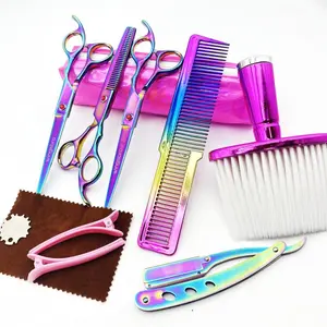 Professional, 1 Set Including Hair Cutting Scissors & Hair Comb & Hair Brush & Hair Cloth & Storage Bag, Hair Cutting Kits, Hair Styling Tools for Home & Salon Use