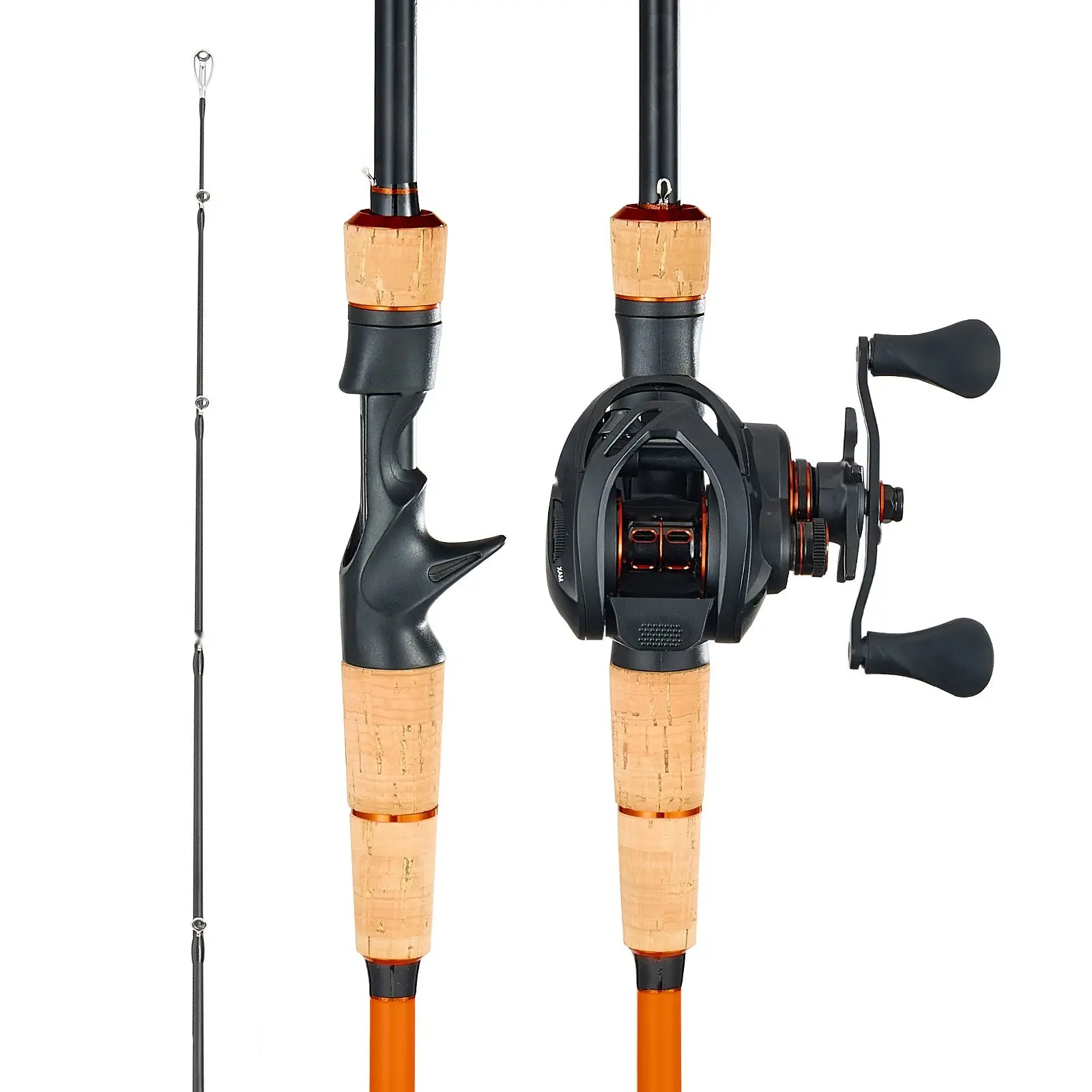 IM7 Carbon Fiber Baitcasting Rod And Reel Combo For Bass, Freshwater Angling Gear, 7+1 Ball Bearings, 7.0:1 Gear Ratio, Cork Handle, Stainless Steel Guides With Ceramic Rings, Lightweight Construction For Accurate Casting