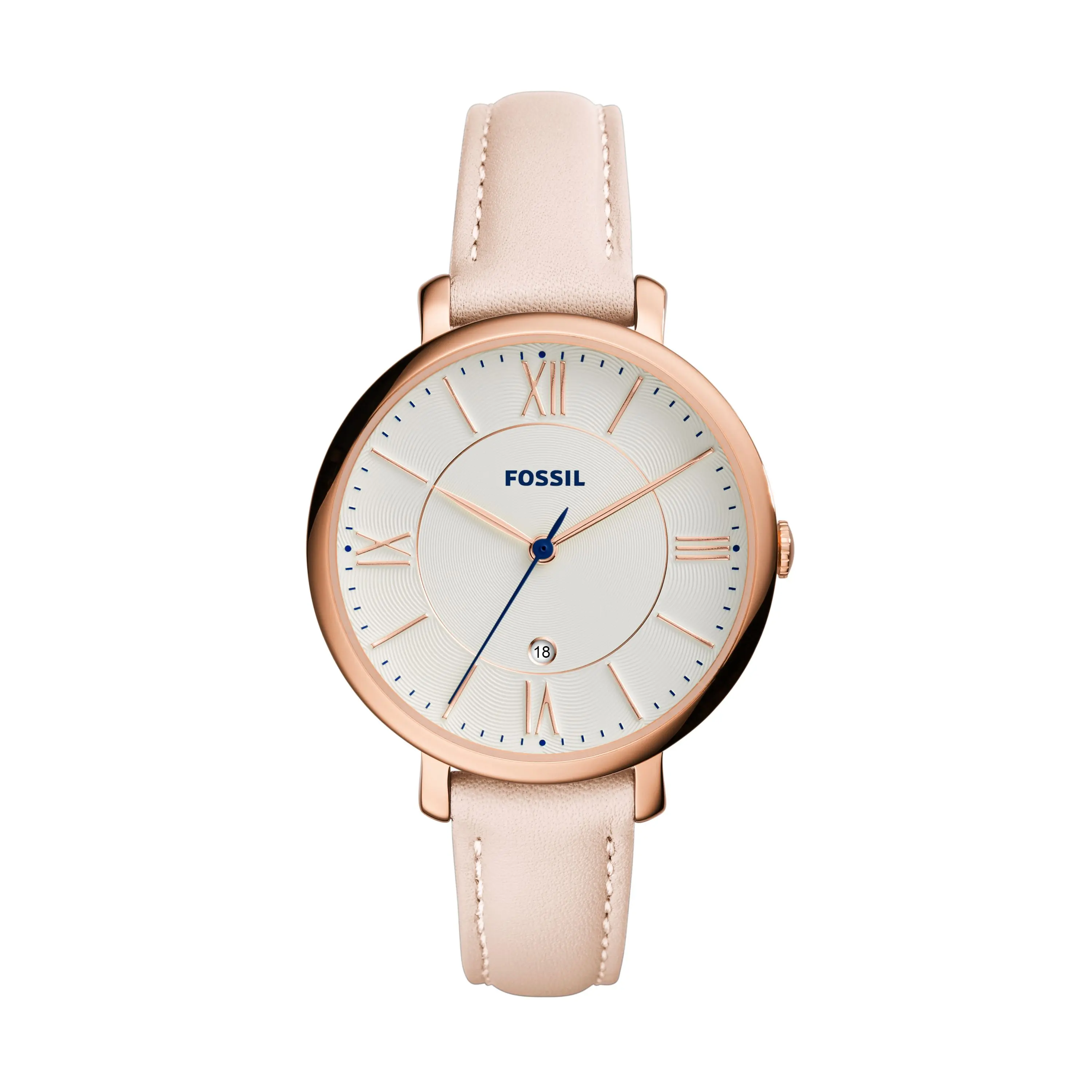 Fossil Women's Jacqueline 36mm Three-Hand Date, Rose Gold-Tone Stainless Steel Watch