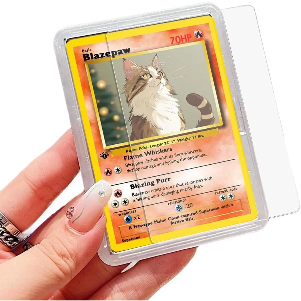 Magnetic TCG/Photo Display Sleeves Holder Transparent Card Holder Designed for MagSafe Compatible with iPhone Device