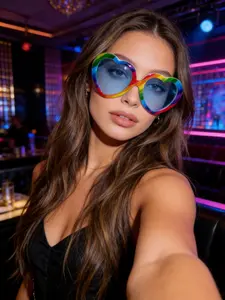 1pcs Couple's Heart Effect Diffraction Glasses for Fireworks Valentine's Day Music Festival Christmas Glasses for Viewing Lights, Accessories, Party Supplies