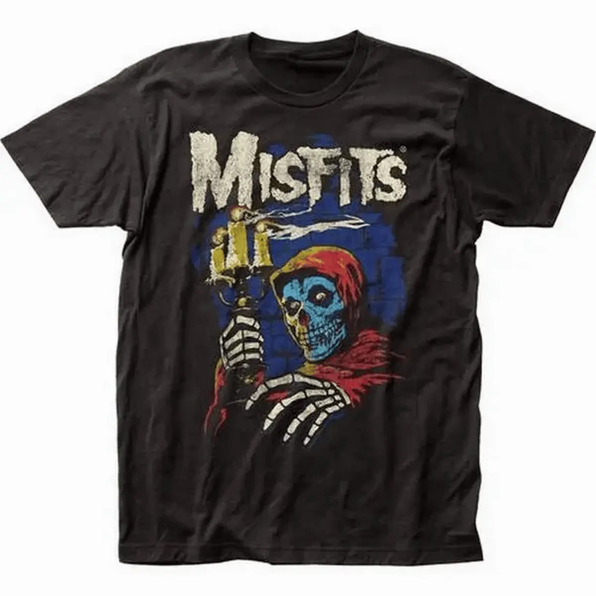 Men's Misfits Candelabra Graphic T-Shirt - Relaxed Fit, Classic Crew Neck, Short-Sleeve Cotton Top, Punk Vibe Rock N Roll Vintage Streetwear, Eco-Dye Safe, Reinforced Stitch, Menswear Fan Gift, Graphic T Shirts, M, Alt Outfits, Grunge Aesthetic