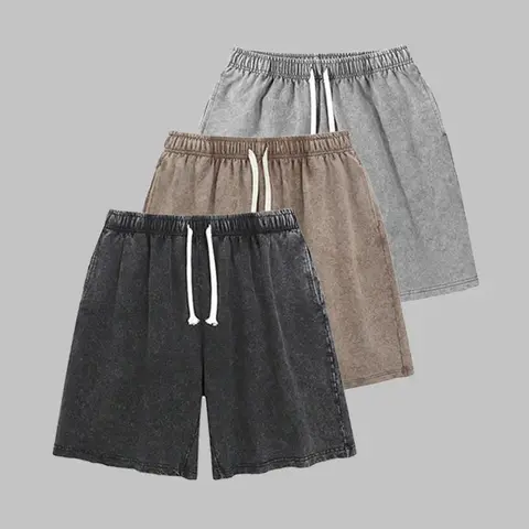 1/3 Pack 260G Mens Shorts Athletic Vintage Short Acid Washed Shorts Cotton Heavyweight Elastic Waist Streetwear Athletic Sweat Shorts Acid Washed Cotton Elastic Waist Drawstring Gym Workout Jogger Pants with Pocketsr