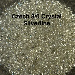 Preciosa Ornela Czech 8/0 Crystal Silver Lined 3mm Inner Hole 10 or 50 Grams Bag Packaging Type: Bag Country of Origin: Czech Republic