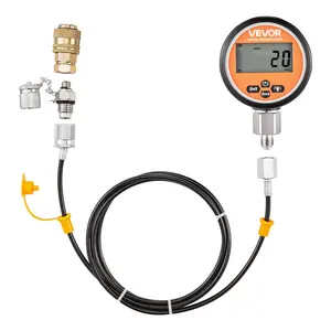 VEVOR Digital Hydraulic Pressure Test Coupling Kit,  10000 PSI Pressure Gauge Manometer Tester with 1 Gauge, 1 Test Coupling, 1 Quick-Release Coupler, and 1 Hose for Excavator Construction Machinery