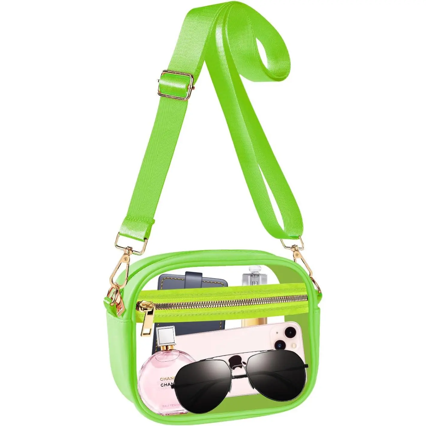 Clear Bag Stadium Approved, Leather Clear Crossbody Purse Bag for Concerts  Events Festivals