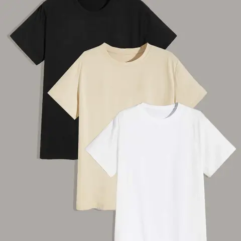 Men's Solid Color Plain Round Neck Sleep Tee, Regular Fit Casual Soft Comfortable Short Sleeve PJ T-Shirt for Daily Home Wear, Men's Loungewear Pajama Sleepwear Pyjamas for All Seasons