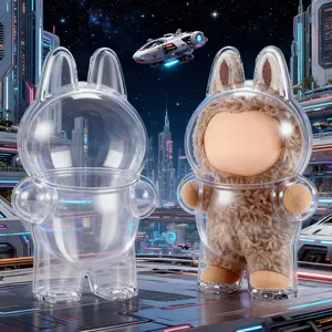 Labubu Protective & Anti-Stain Case,HD Clear Display Case(Fits Standing & Sitting Poses),Crystal Clear Display Box for The Monsters Figures ,Dustproof & Scratch-Resistant, Transparent Labubu Protective Case