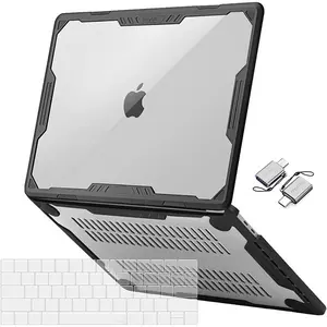 MOSISO Compatible with MacBook Pro 13 inch Case M2 2026-2016 A2338 M1 A2251 A2289 A2159 A1989 A1708 A1706, Symmetric Geometric Heavy Duty Hard Case with TPU Bumper&Keyboard Cover&Type C, Transparent