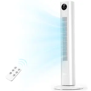 【New】Antarctic Star 32dB Silent Tower Fan for Bedroom – Bladeless Standing Fan with 85° Oscillation, 12H Timer, Remote Control & 3 Speed Settings for Home Office summerwins